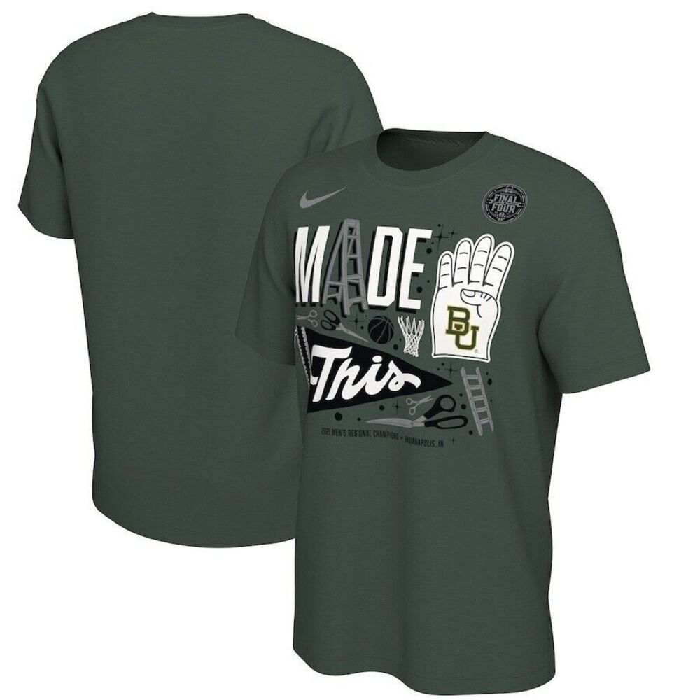 The Nike Tee Mens Size XXL NCAA Baylor Univ Final Four 2021 Green White Graphic